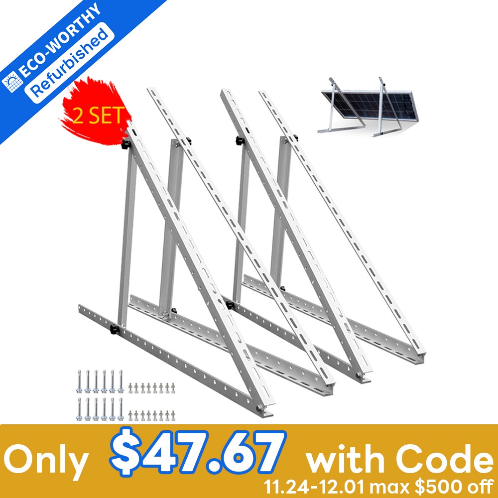 ECO-WORTHY 45 inch Adjustable Solar Panel Tilt Mounting Rack Bracket (2 Set) RV