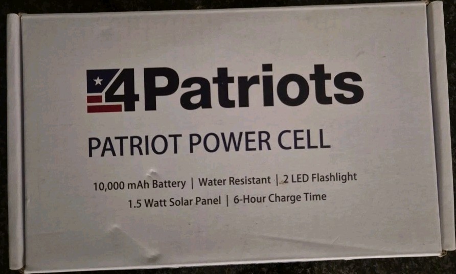 4Patriots 10,000mAh Power Cell USB Solar Charger 4Patriots Brand NEW IN BOX