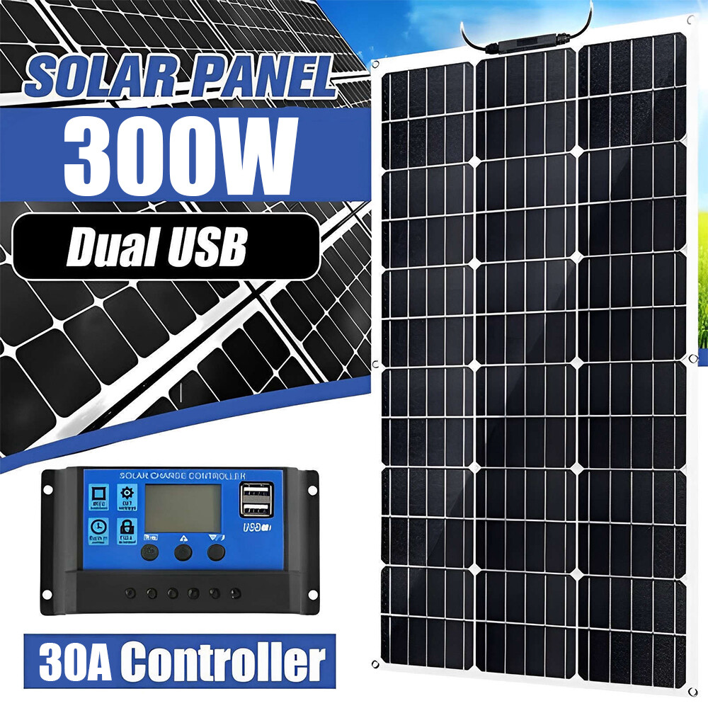 300W Outdoor Solar Panel kit Polycrystalline for Rv Marine Boat Off Grid US