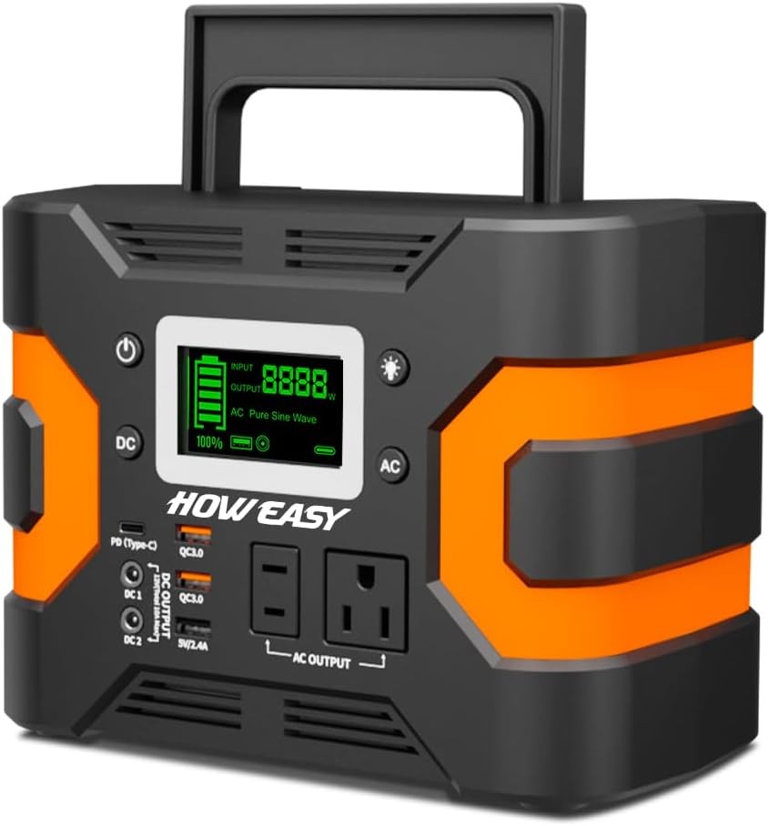 HOWEASY Portable Power Station 300W, 236Wh Solar Generator with Pure Sine Wave 1