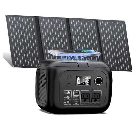 Solar Powered Generator 300W Peak/70400mAh, 260Wh Portable Power 300W&40W