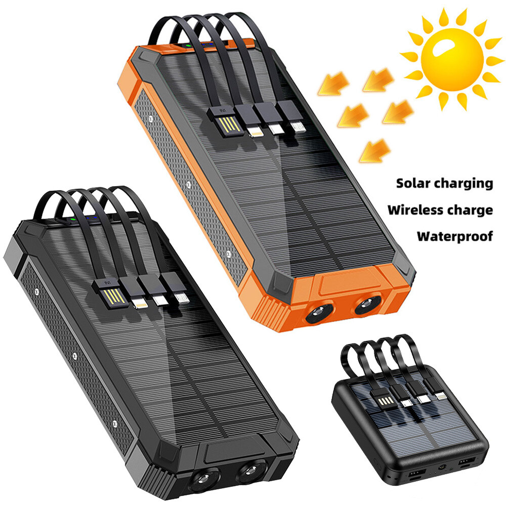 Super Solar Power Bank Charger USB Portable Power Bank For Cell Phone with Cable