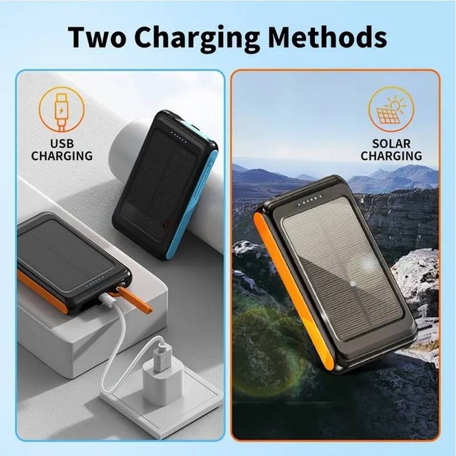 Wireless Magnetic Solar Power Bank 30000mAH Portable Fast Charger For Cell Phone