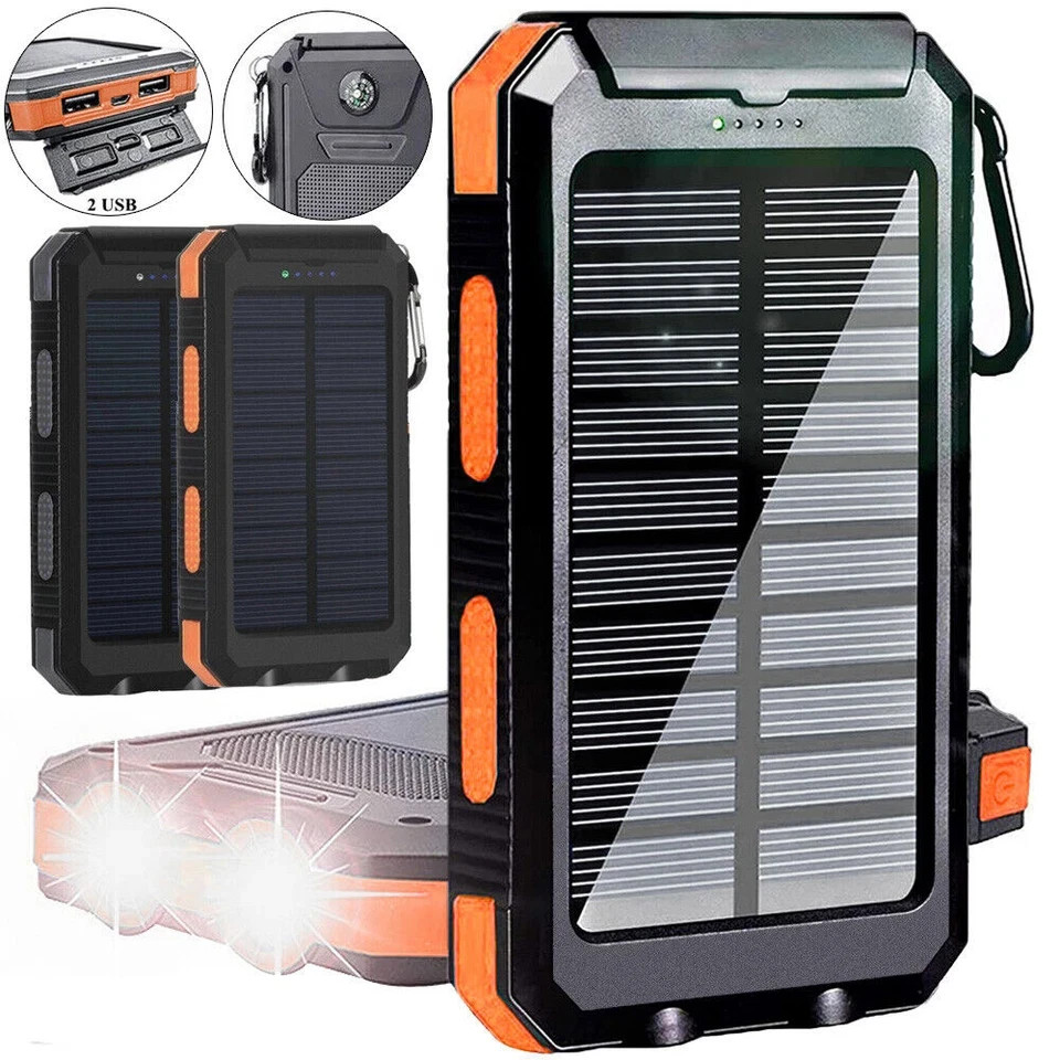 2025 Solar Power Bank Super 10000000mAh USB Portable Charger for Cell Phone US