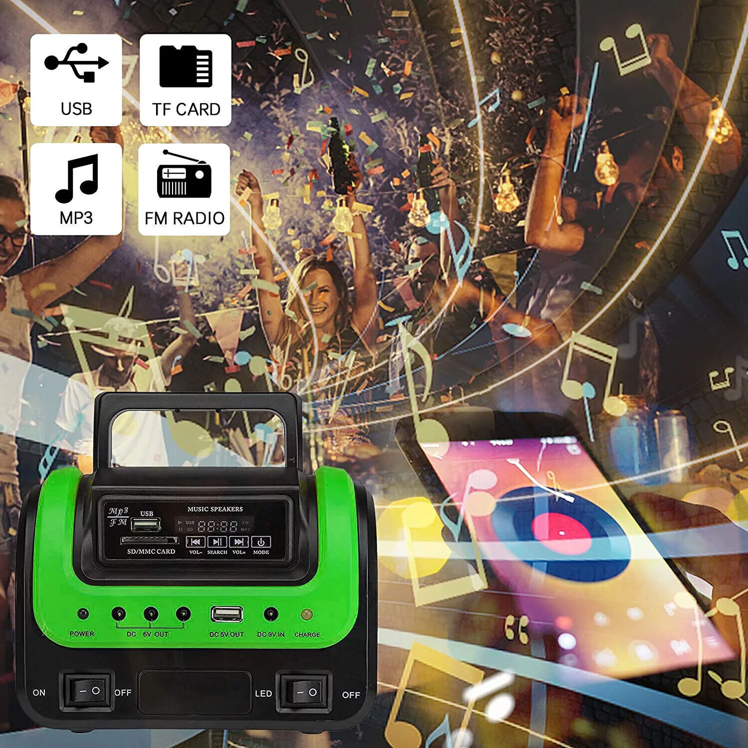 Solar Panel Power Charging Generator with 3 LED Bulbs Home System Kit Outdoor