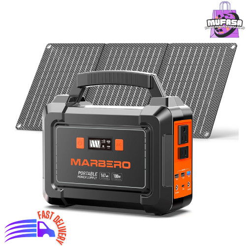 MARBERO Solar Generator 167Wh Camping Portable Power Station 200W Peak