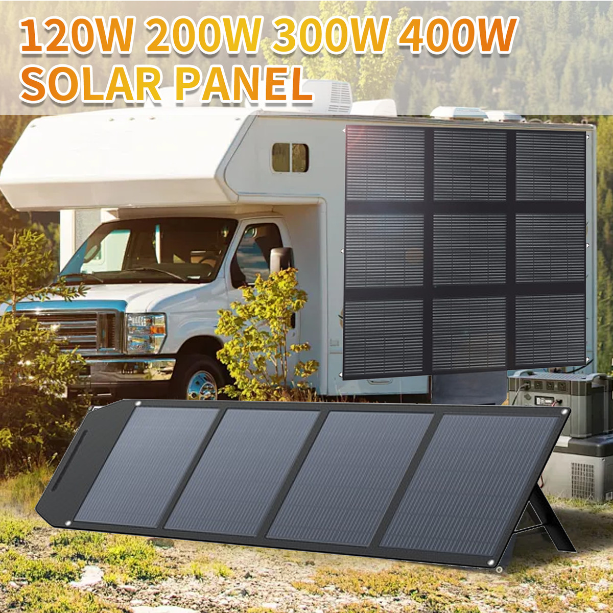 120W 200W 300W 400W Foldable Portable Solar Panel Kit for Portable Power RV Camp
