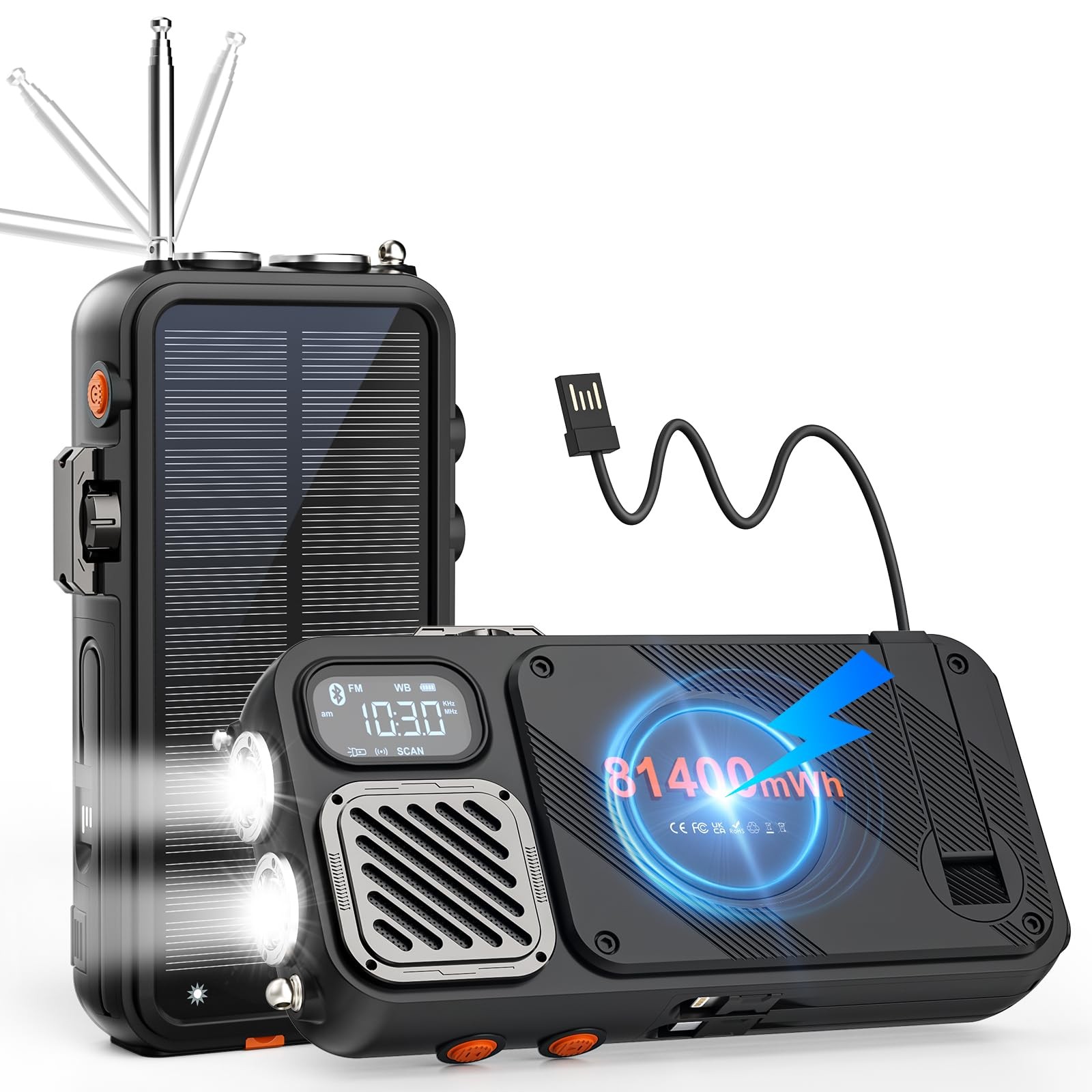 Emergency Radio&22000mAh Solar Power Bank, FM NOAA Weather Radio, Portable Ha…