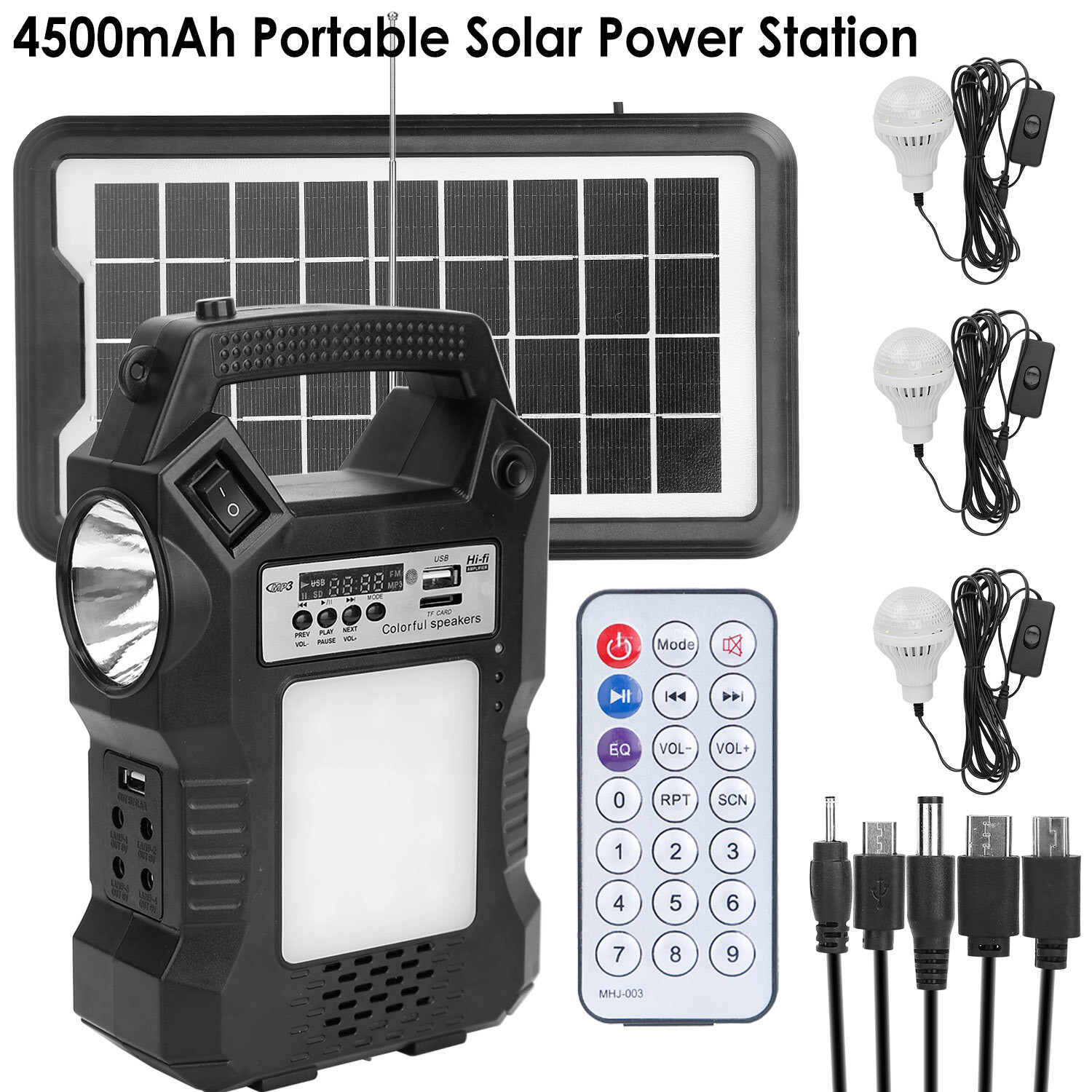 Portable Solar Panel Generator Station Kit Power Bank Outlet Camping Emergency