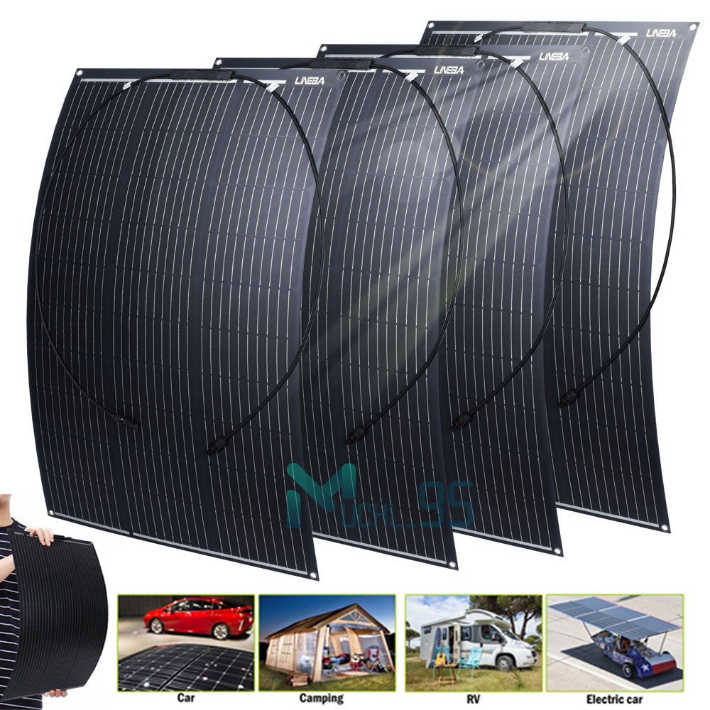 400W Watt Flexible Solar Panel 18V Mono Home RV Rooftop Camping Off-Grid Power