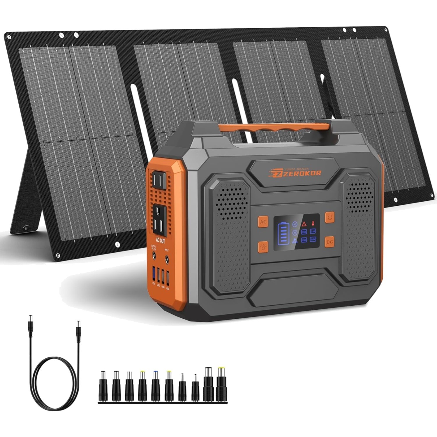 Portable Solar Generator 300W Lithium Battery with 60W Panel for Camping RV O…