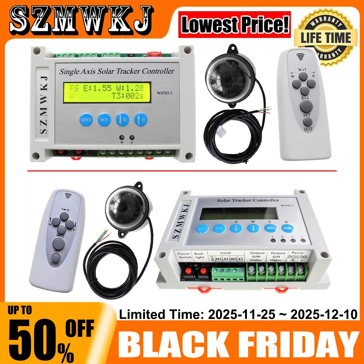 Automatic Solar Tracking Single/Dual Axis LCD Solar Panel Sun Tracker Controller