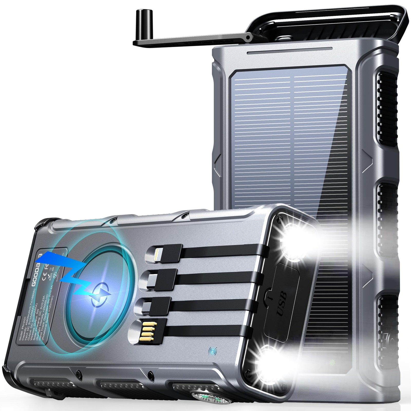 Cargador Solar Portatil Bateria Externa Telefonos Celulares 45800mAh Power Bank.