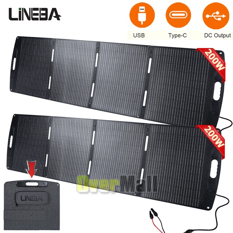 LINEBA 400W 200W 100W Watt Solar Panel oldable Monocrystalline For Generator RV