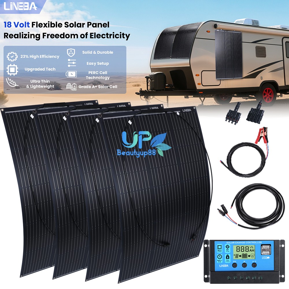 400W 200W Flexible Solar Panel Mono 18V Portable for Camping Home RV Boat Marine