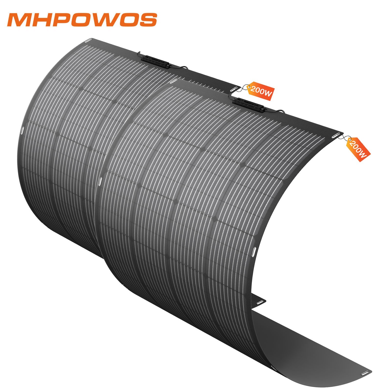 100W Flexible Solar Panel 200W Mono for Home RV Boat Camp Power Battery Charging