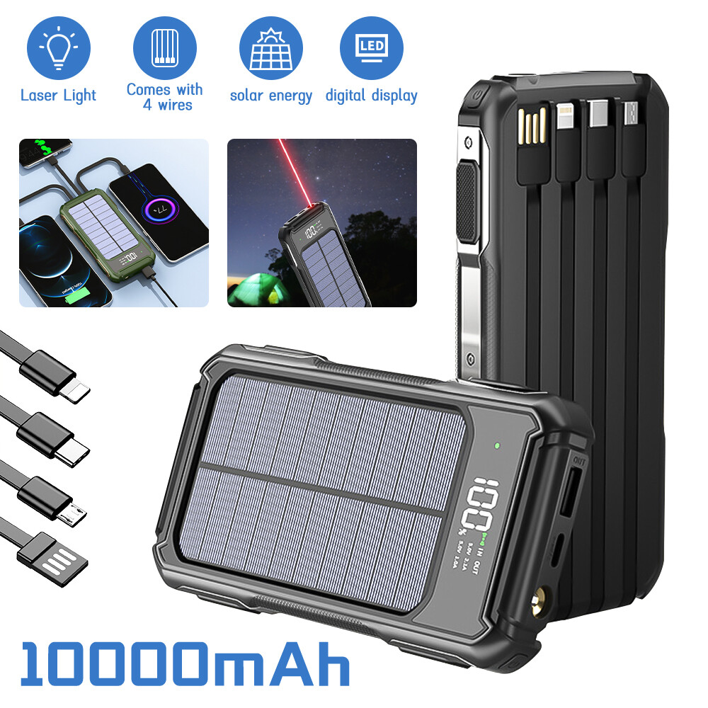 USB Portable Charger Solar Power Bank For Cell Phone 40000mAh Large Capacity