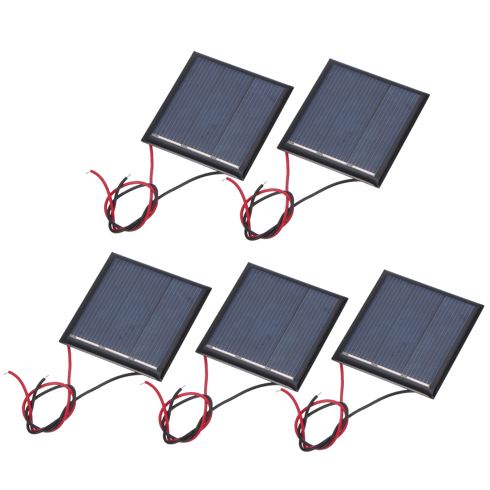 5 Pcs 1.5V 0.225W 150mA Mini Solar Panels with 2 Cable, 45mm x 45mm