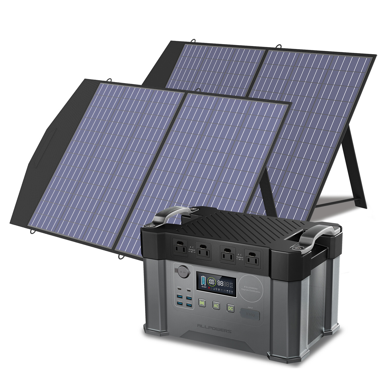 ALLPOWERS 2400W Portable Power Station & 100W Solar Panel for Car Trip Outdoor