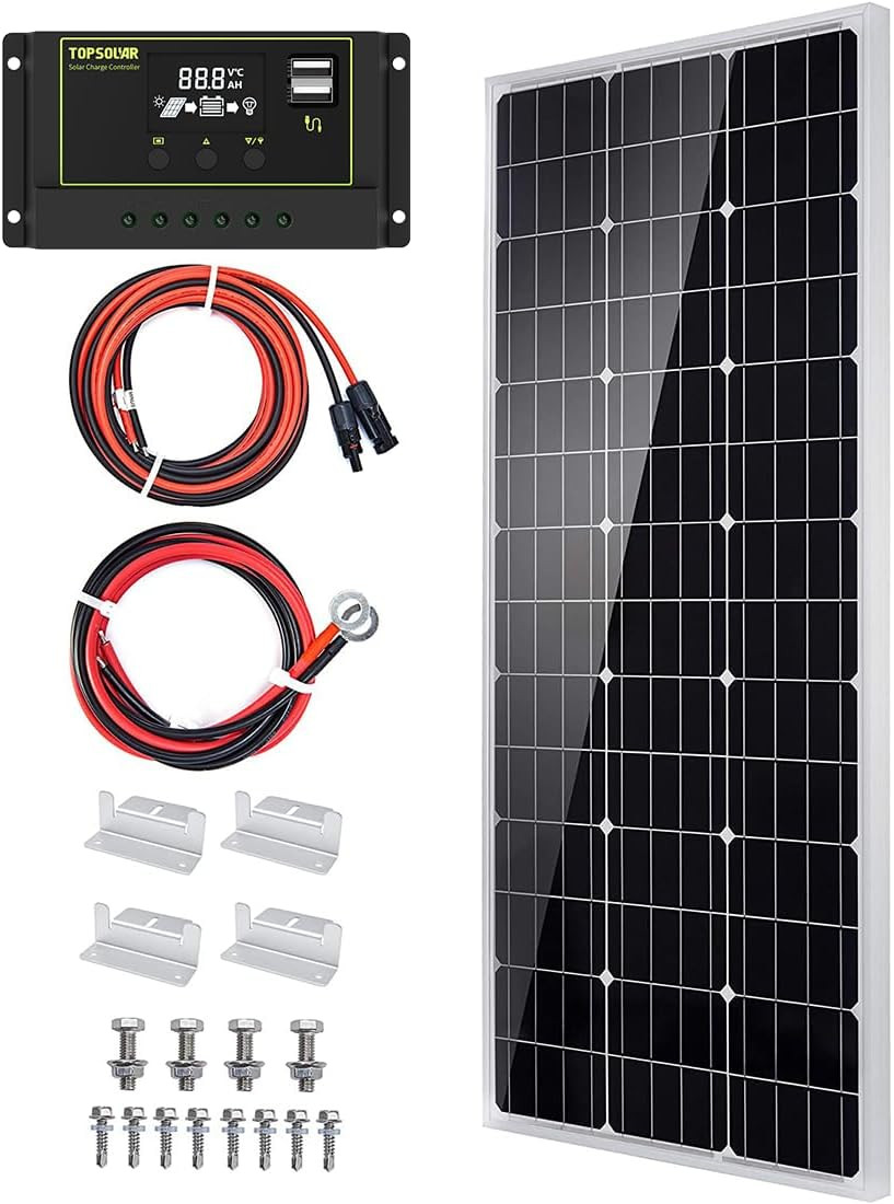 Solar Panel Kit 100 Watt 12 Volt Monocrystalline off Grid System for Homes RV Bo