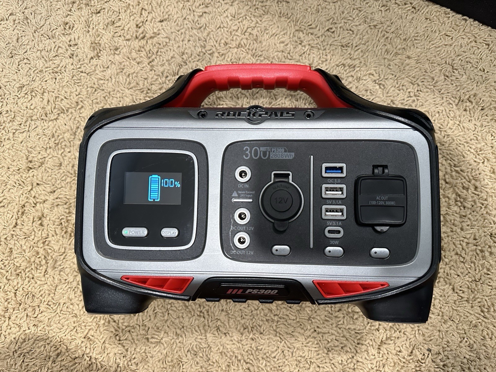 Rockpals PS300 Portable Power Station And Solar Generator With 100W Solar Panels