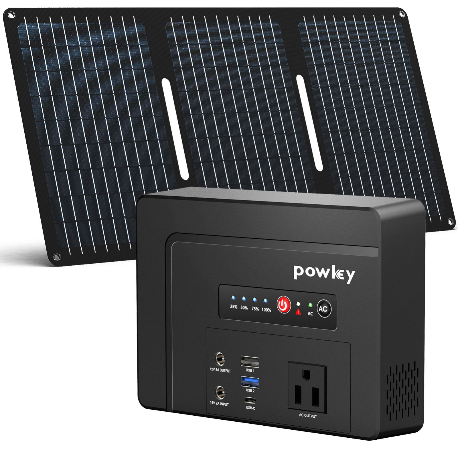 100W Portable Power Station with 30W Solar Panel Charger Camping Solar Generator