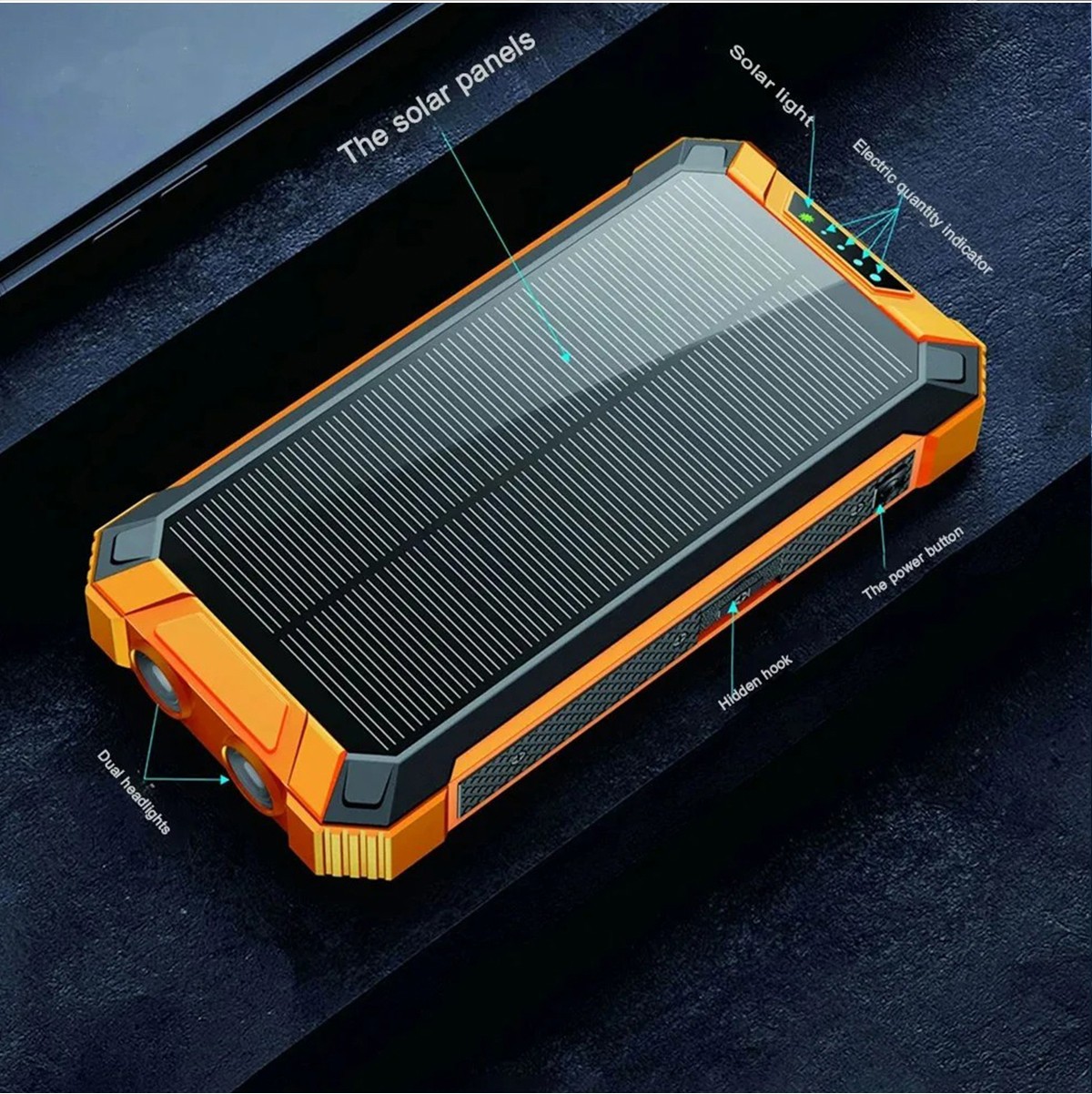 Waterproof Solar Power Bank PD22.5W10000mAh Outdoor Mobile Power Supply Wireless