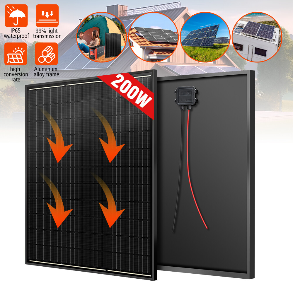 200W Watt Monocrystalline Solar Panel 12V Battery Charger Home Boat RV Off Grid