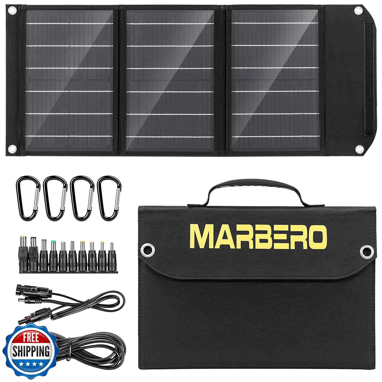 MARBERO Portable Solar Panel 30W Solar Panel Charger 23% High Efficiency Fold