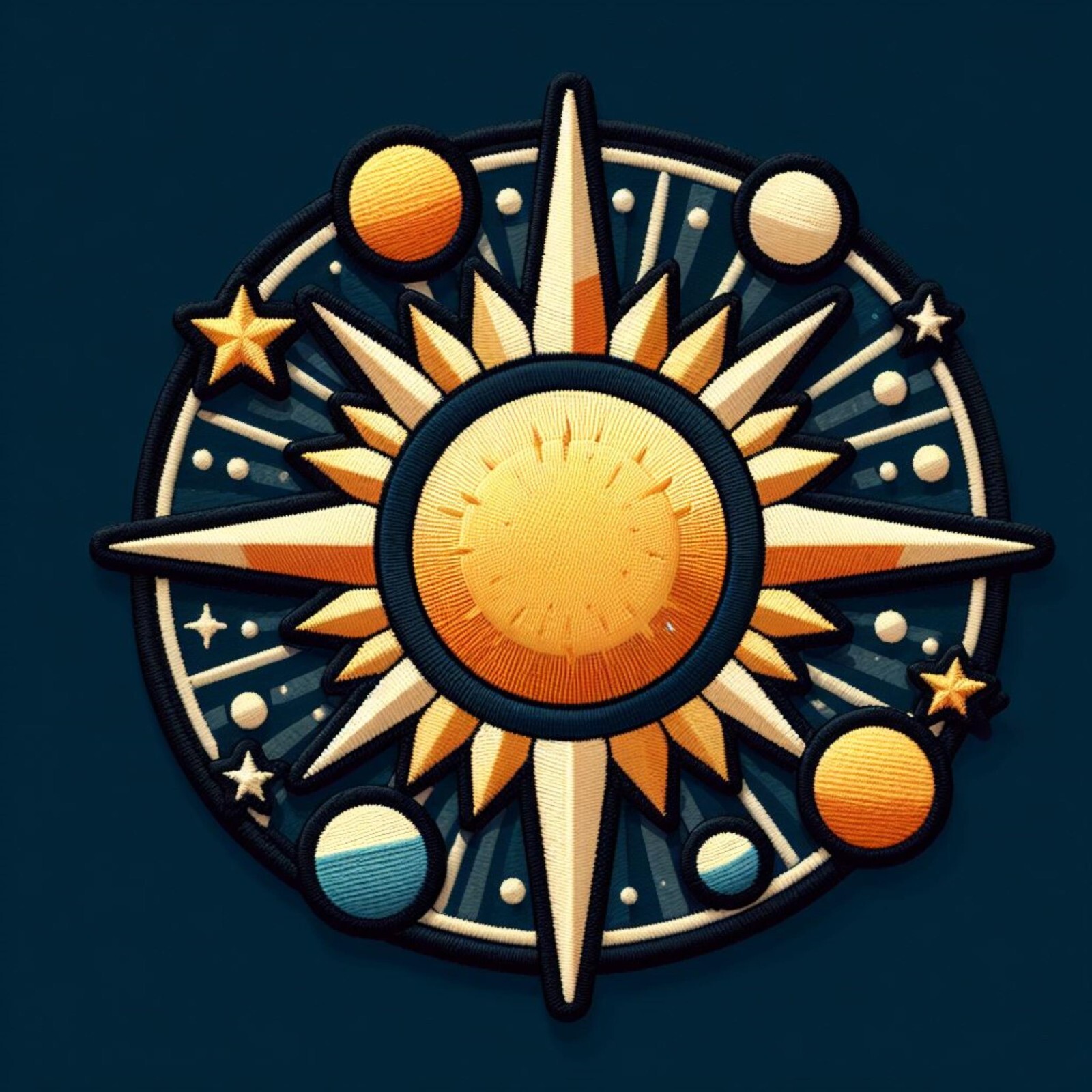 Solar System Patch Iron-on Applique Space Badge, Sun & Planets, Stars, Galaxy