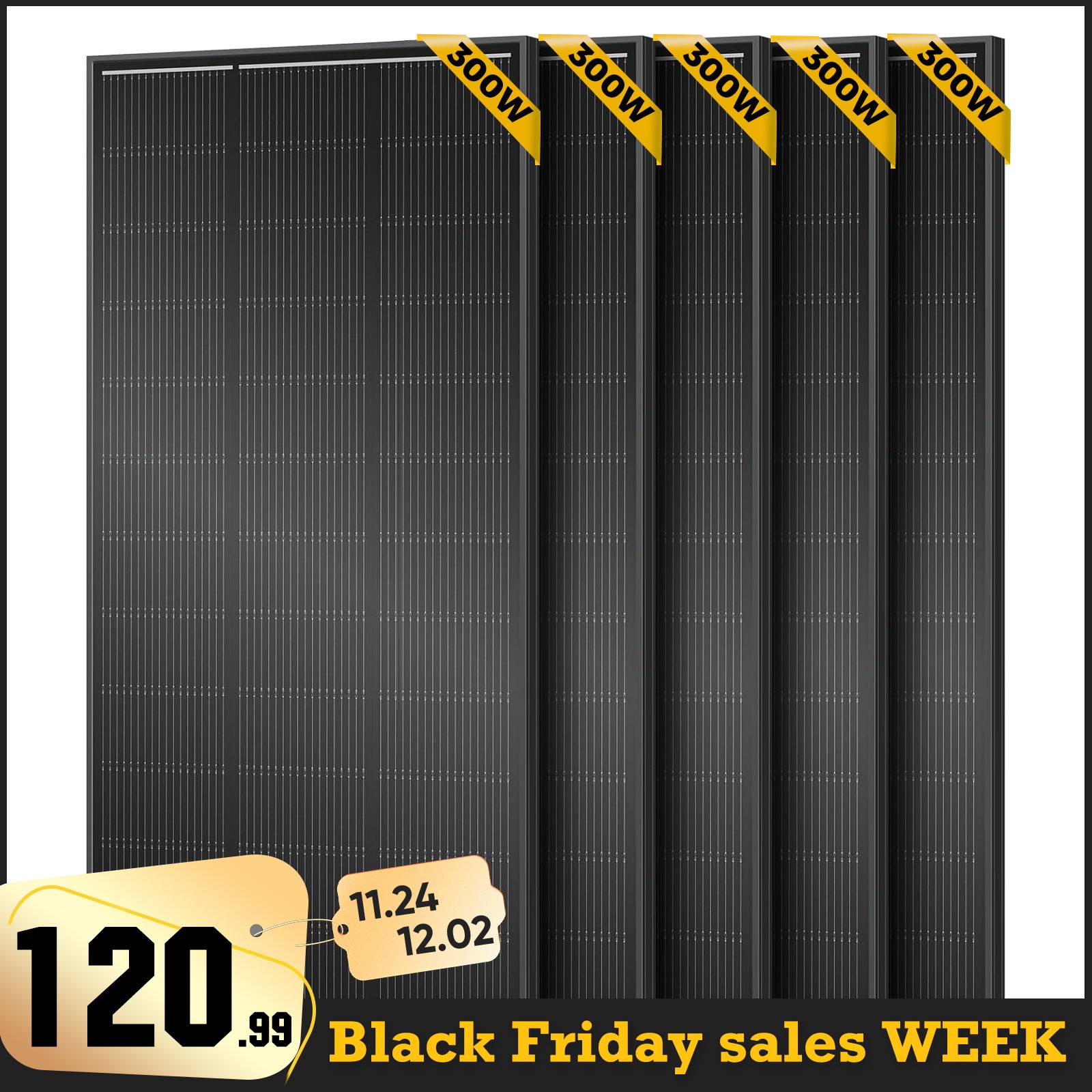 12V 300W 600W 900W 1500W Watt Solar Panel Mono Charger RV Home Off-Grid Boat