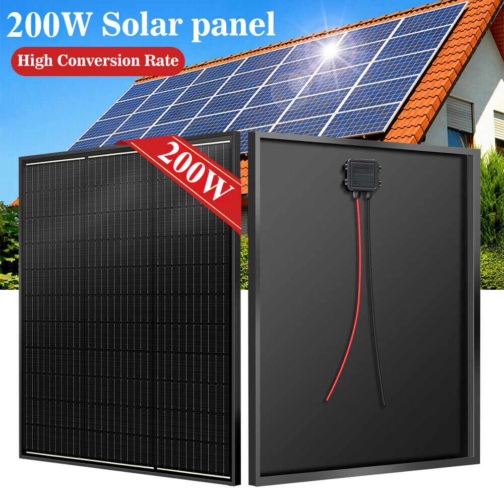 200w watt 12v Monocrystalline Solar Panel Charger RV Camping Home Off Grid PV