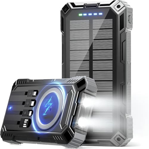 49800mAh Solar Power Bank with Wireless Charging, Fast Charging for Camping