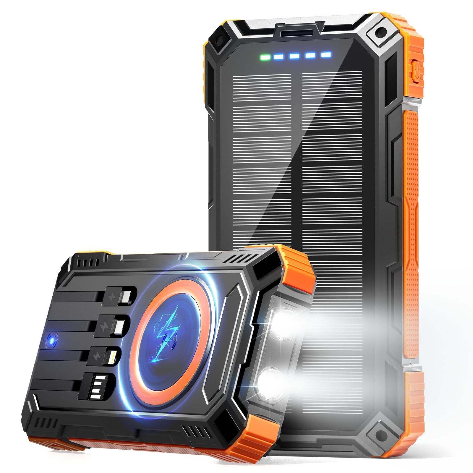 Solar Power Bank 49800mAh Wireless Portable Charger with USB-C 15W Fast Charg…