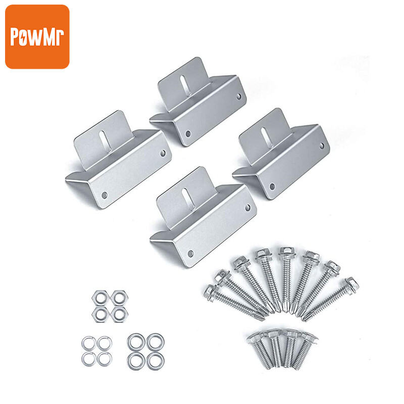 PowMr Solar Panel Mounts Z Brackets One Set for Mounting Solar Panel Flat Roof