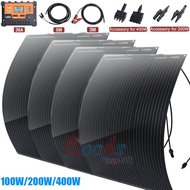 200W 100W Foldable 12V Solar Panel Mono High Efficiency PV for Power Station RV