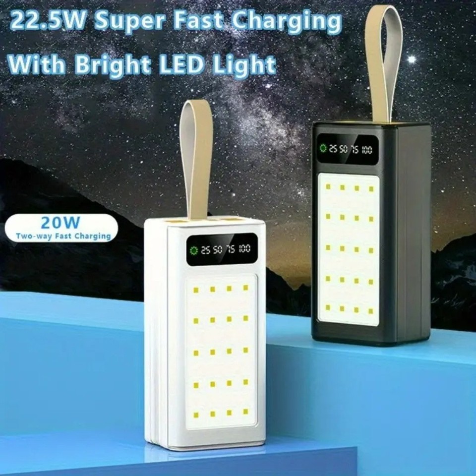 900000mAh Power Bank External Battery Pack 22.5W Fast Charging With Flashlight
