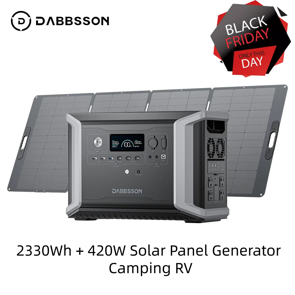 ⚡Portable Power Station 2330Wh+420W Solar Panel Generator Camping RV Dabbsson