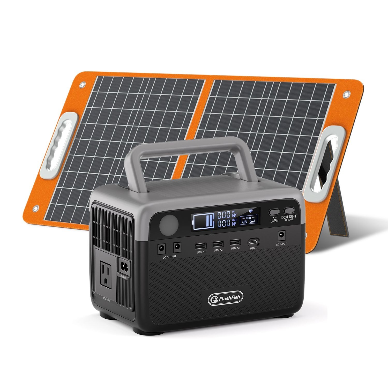 300W Portable Power Station Solar Generator CPAP Backup Charger +60W Solar Panel