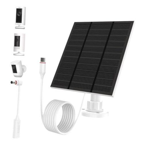 Solar Panels for Ring Camera Outdoor Wireless (New Generation) 5W 5V 1 White