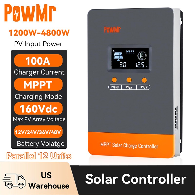 60A-100A MPPT Solar Panel Battery Charger Controller 12/24/36/48V LCD Regulator