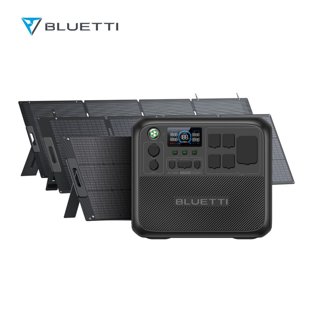 BLUETTI AC200L 2400W 2048Wh Portable Power Station+200W/350W Solar Panels
