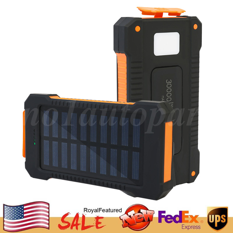 2025 NEW Super 30000mAh USB Portable Charger Solar Power Bank for Cell Phone USA