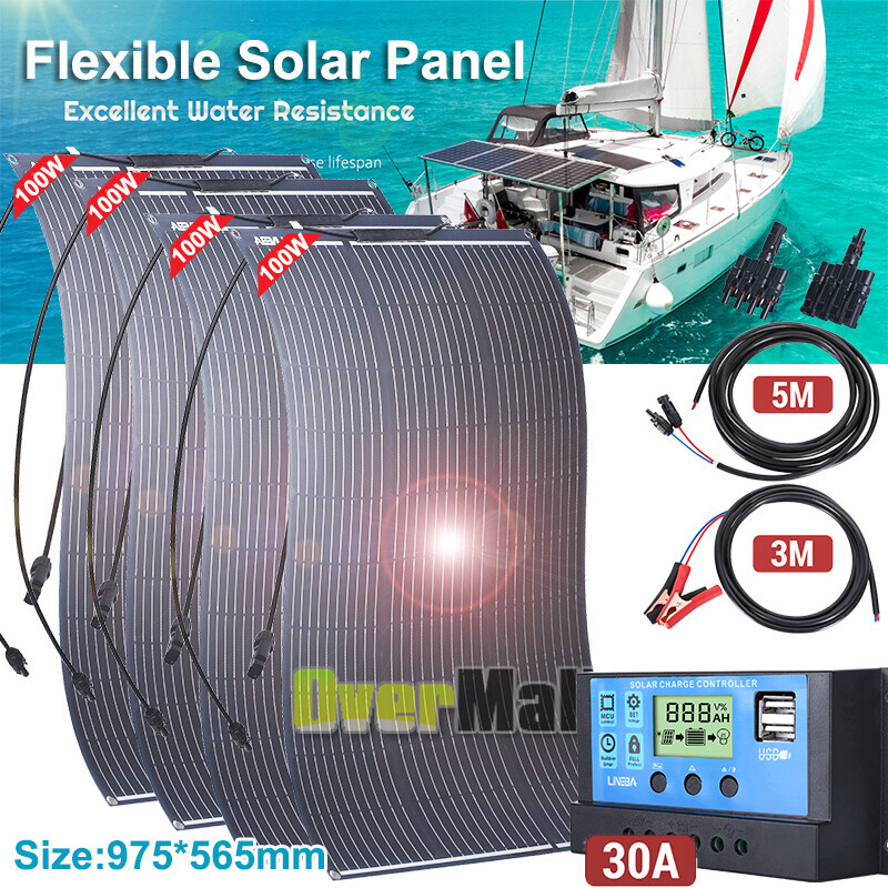 400W Solar Panel Kit Battery Charger Controller For Car Van Caravan Boat 12V