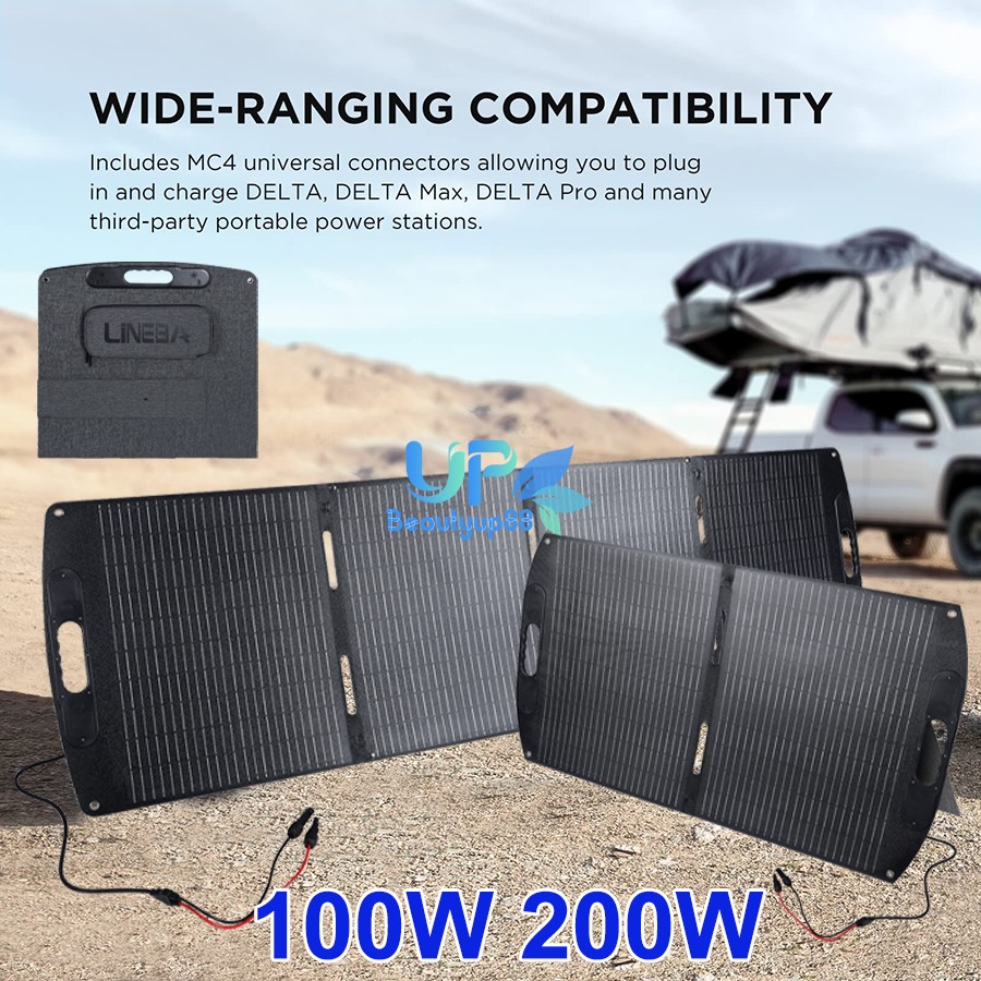 100W 200W Foldable Solar Panel Kit Self-supporting Waterproof for Home RV Camper
