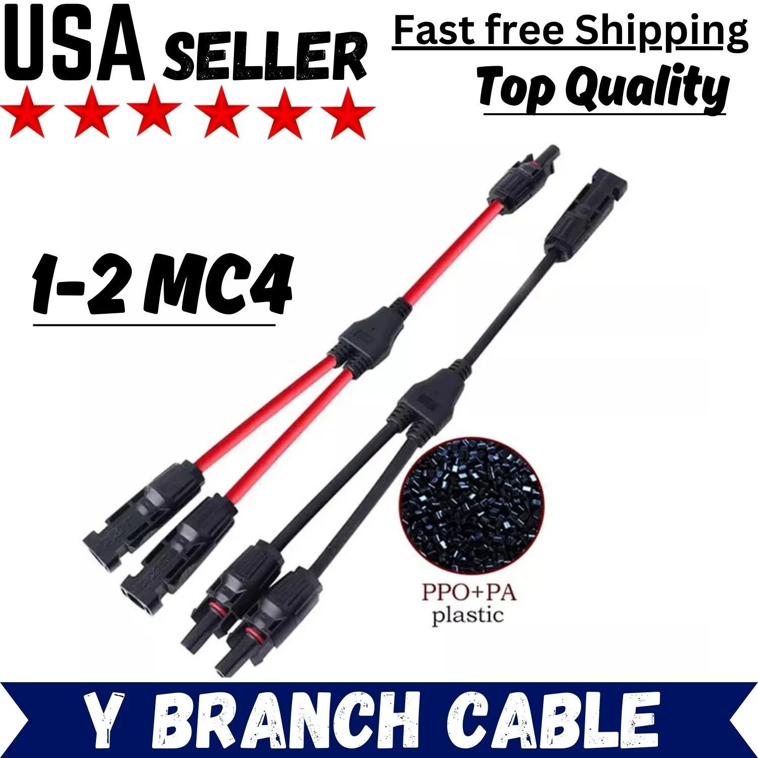 Solar Panel Y Branch Cable Connection Waterproof Adapter Connector Kit Extension