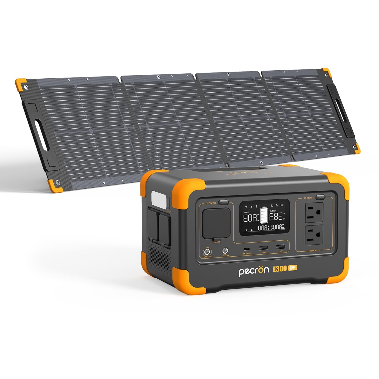 E300LFP 288Wh Solar Generator with 100W Solar Panel