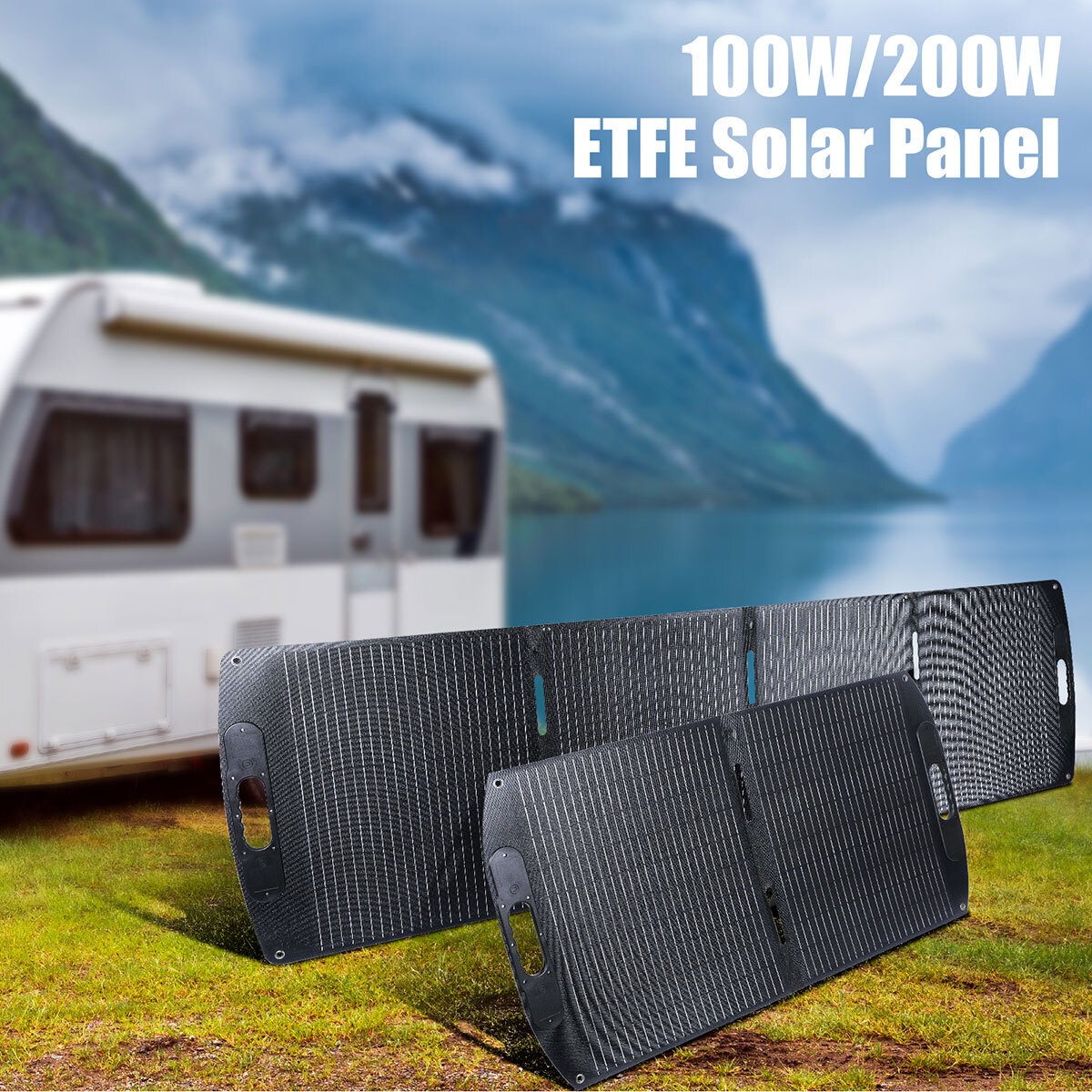 100W 200W Foldable Mono Solar Panel 18V Home RV Power Station Camping Off-Grid
