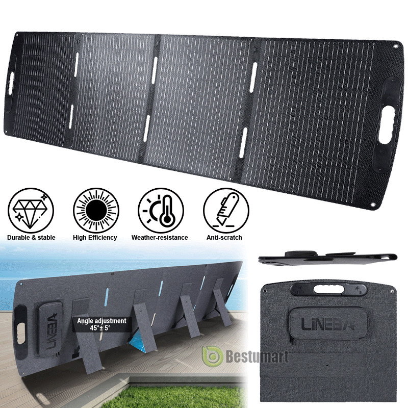 200W 100W Foldable Solar Panel with Adjustable Kickstand For Camping RV Off-Grid