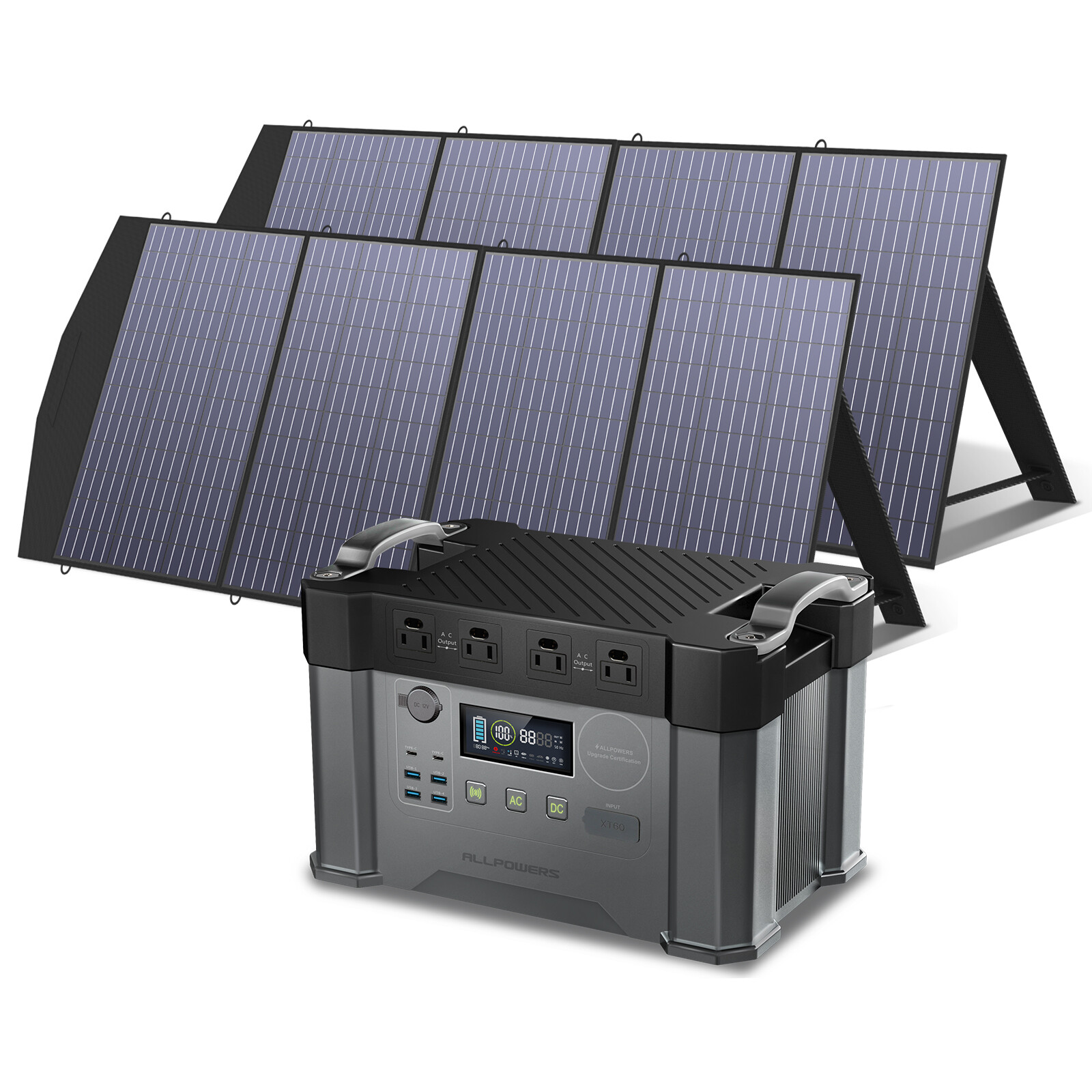 ALLPOWERS 2400W Portable Power Station Generator With Foldable Solar Panel Kits